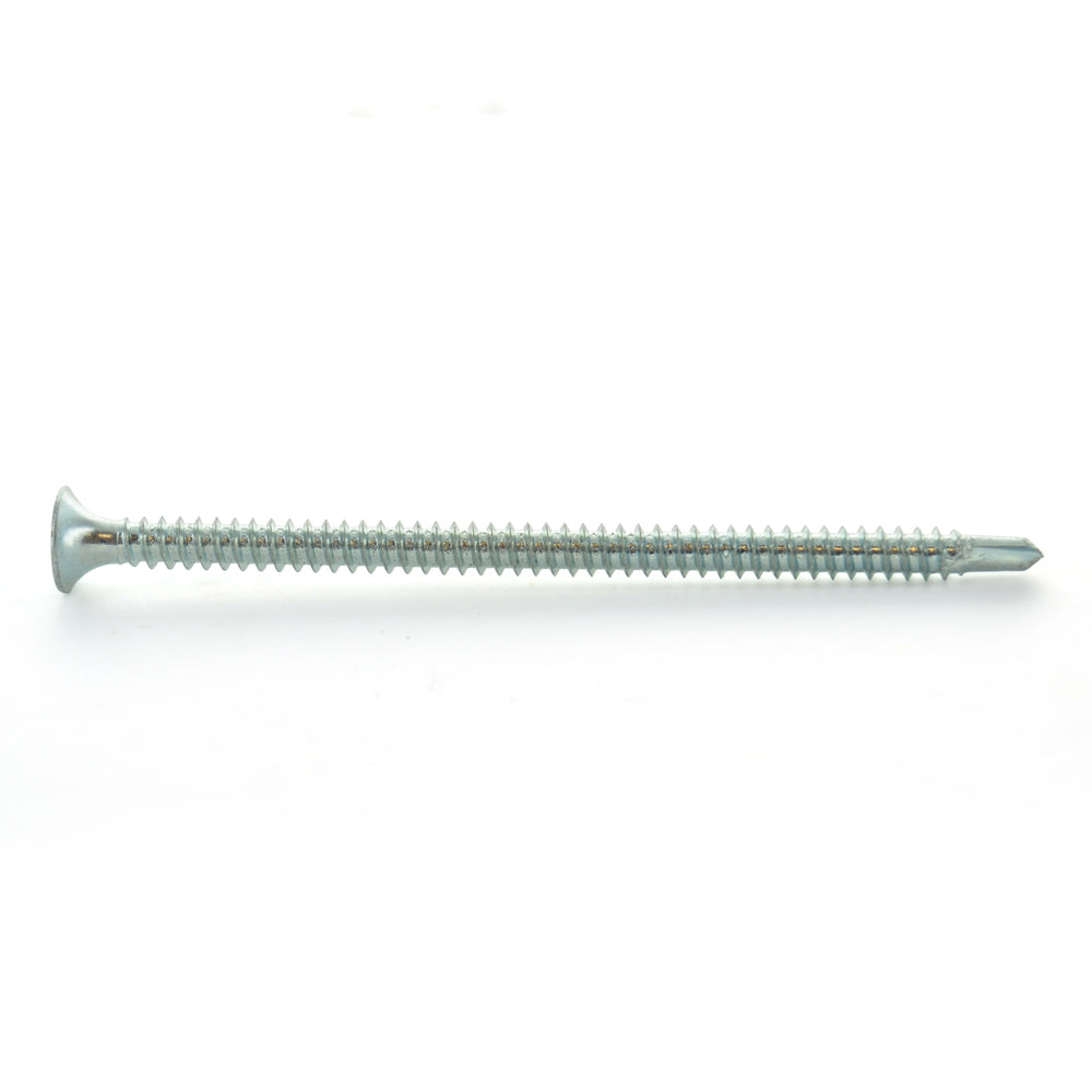 #8 x 3 Inch #2 Point #2 Phillips Drive Bugle Head Zinc Plated Steel Drywall Self-Drilling Tek Screw