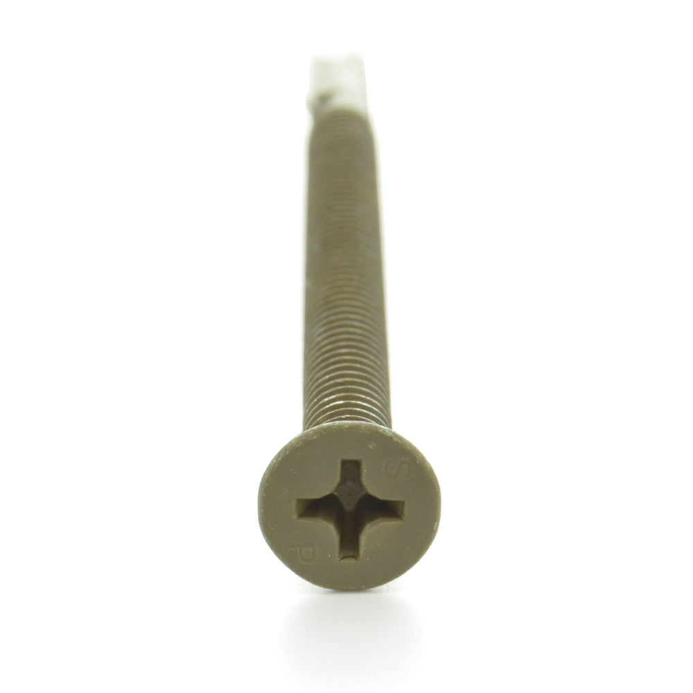 1/4-20 x 3-3/4 Inch W.A.R. Coated Steel #4 Point Flat - Countersunk Head Self-Drilling Tek Screw With Wings