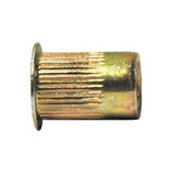 M10 x 1.5 Yellow Zinc Plated C1010/C1008 Steel Thin Head Knurled Nut Sert
