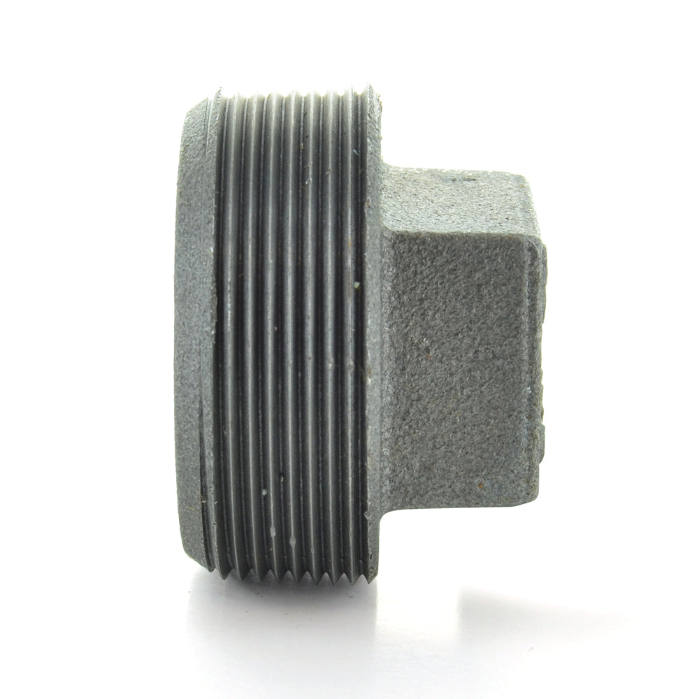 2" Schedule 40 Male NPT Black Malleable Iron Square Head Pipe Plug