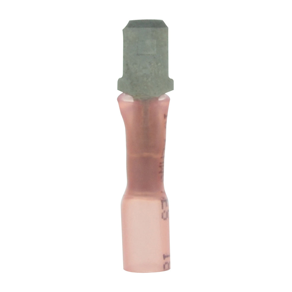 22-18 Gauge Lead Free Heat Shrink, Crimp & Solder Male Disconnect 1/4 Inch Tab Red