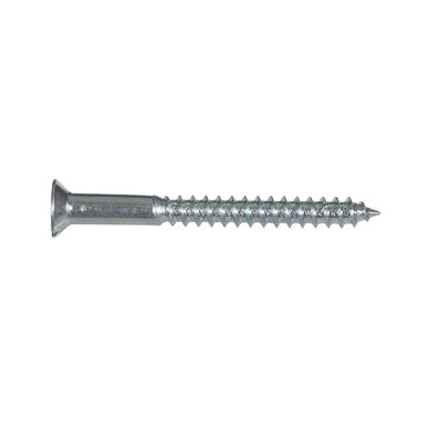 #10 x 1-1/4 Inch Zinc Plated Low Carbon Steel Slotted Flat Head Wood Screw