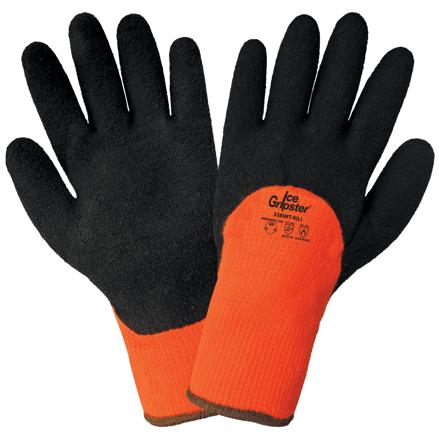 Ice Gripster Three-Quarter Foam Rubber Coated Palm High-Visibility Low Temp Gloves With Cut- Abrasion- And Puncture Resistance Medium