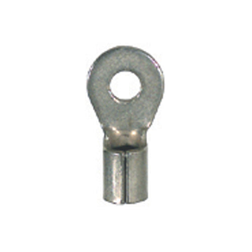 12-10 Gauge Uninsulated High Temperature Ring Terminal #6 Stud Nickel Plated Steel