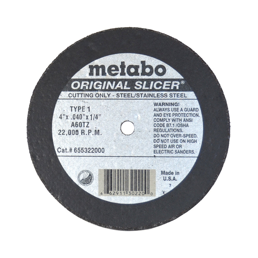 4 Inch x 1/16 Inch x 5/8 Inch A36Tz Grit Aluminum Oxide Type 1 Cut-Off-Wheel