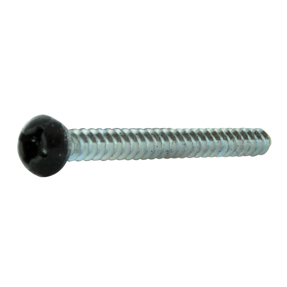 #8-15 x 1-1/2 Inch Black Powder Coated Type A Square Drive Pan Head Self-Tapping Sheet Metal Screw