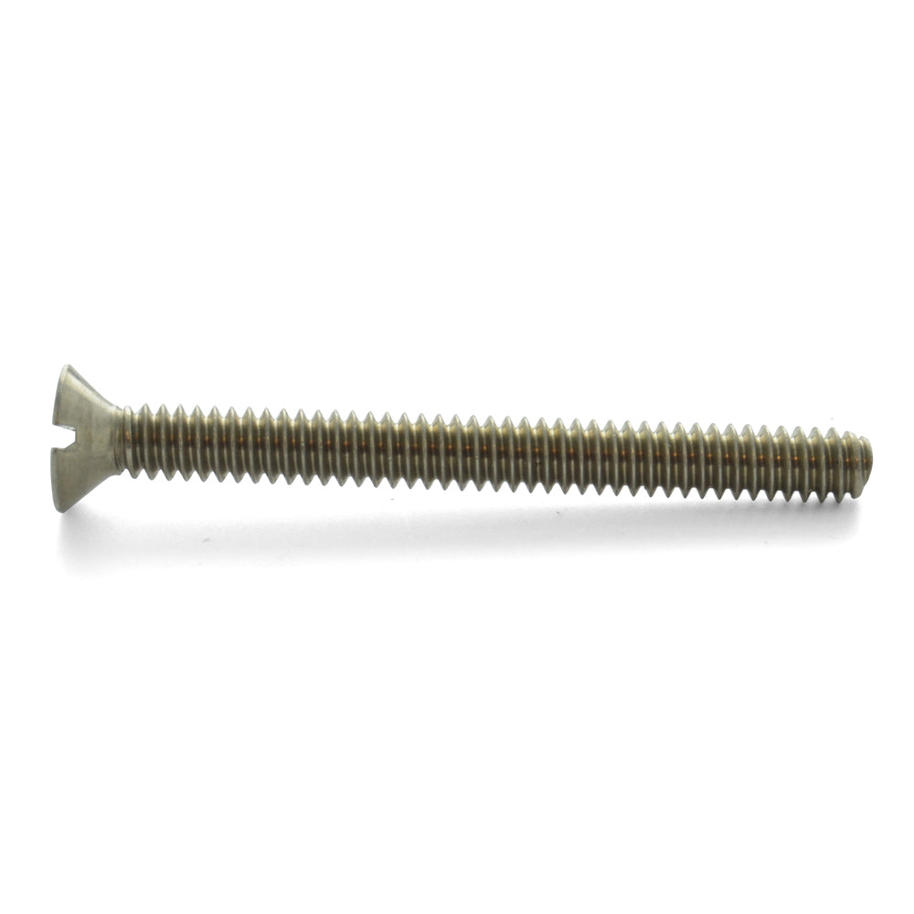 1/4-20 x 1/2 Inch Coarse Plain 18-8 (A2) Stainless Steel Slotted Drive Flat Countersunk Head Machine Screw