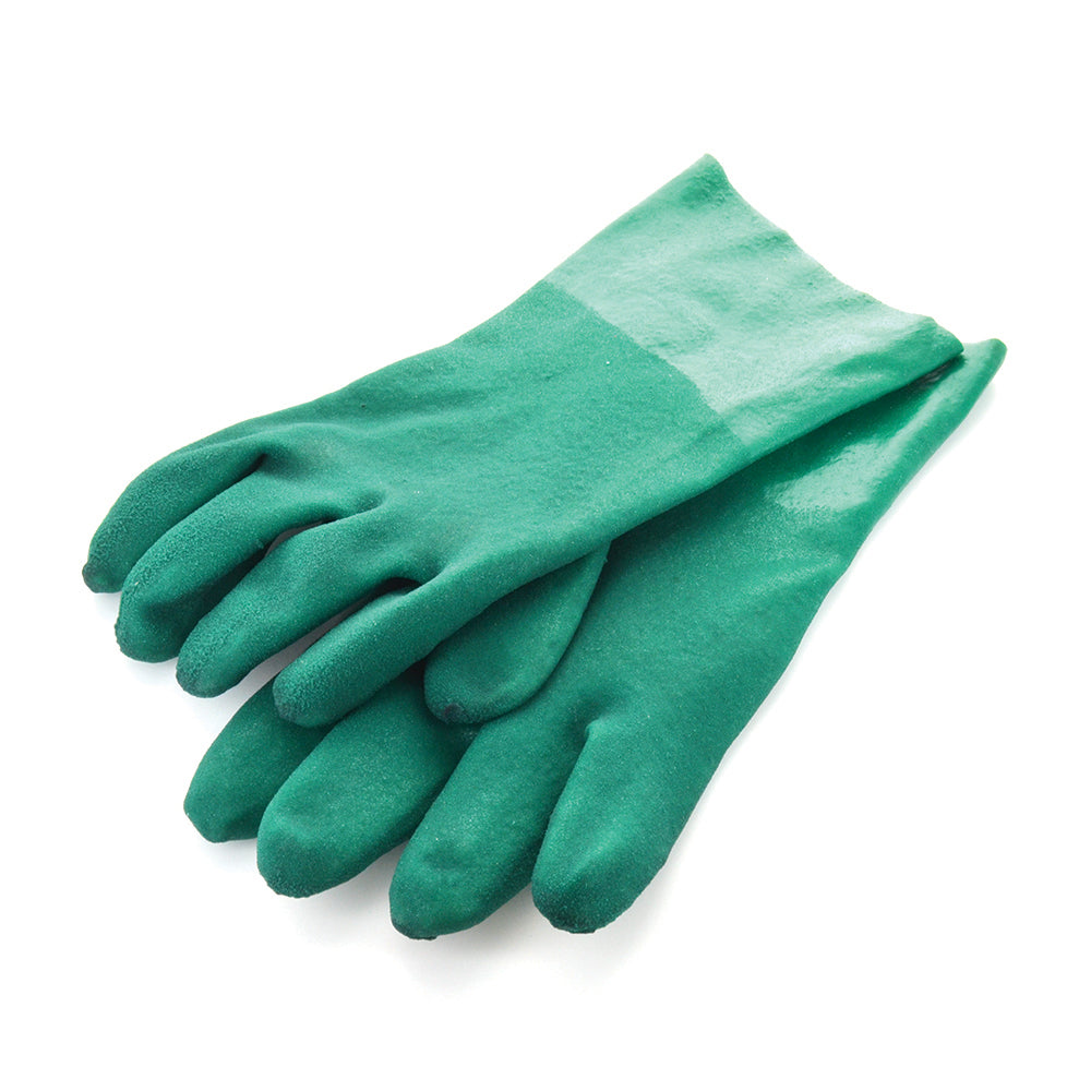 12 Inch Gauntlet Green Pvc Gloves Pair