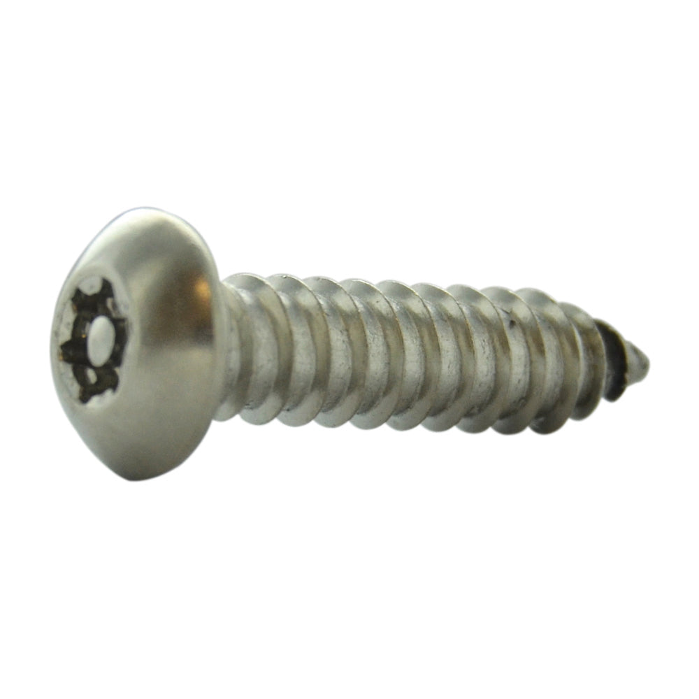 #6 x 3/4 Inch Stainless Steel Torx Pin Button Head Tamper Resistant Sheet Metal Screw