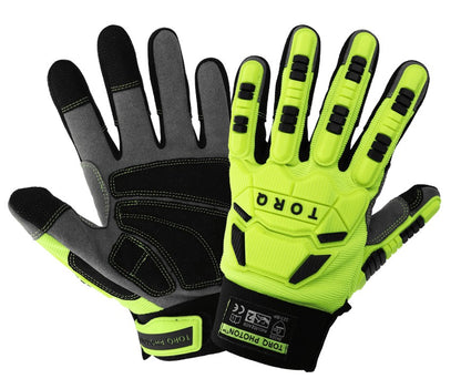 Torq Photon™ High-Visibility Mechanic Gloves With Enhanced Impact And Abrasion Protection - Large
