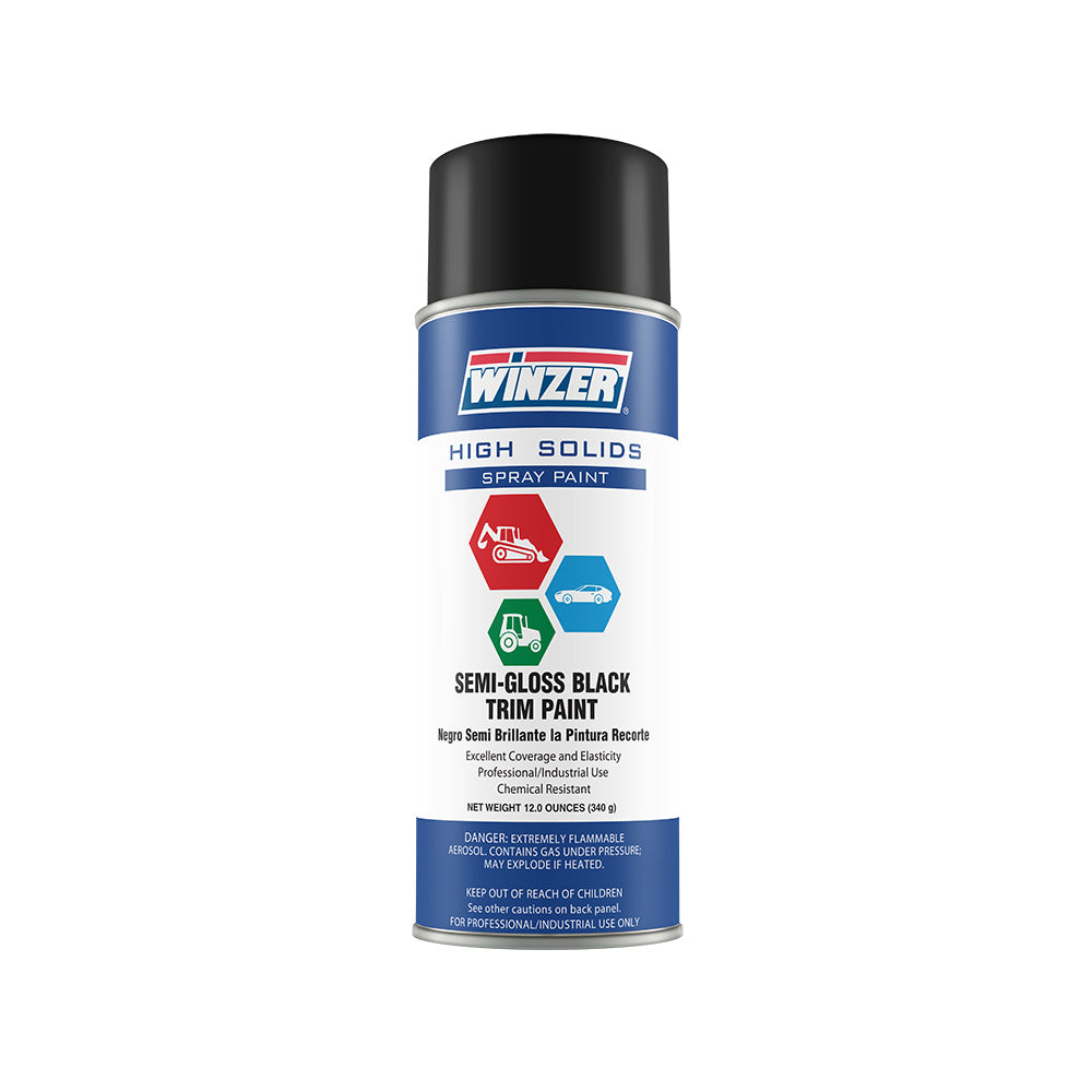 High Solids Semi-Gloss Black Bumper and Trim Spray Paint 12 oz Net Wt
