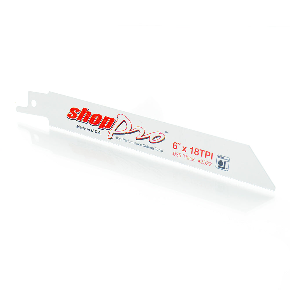 Shoppro 6 x 3/4 x 0.035 Cobalt Metal Cutting Reciprocating Saw Blade - 18 Tpi