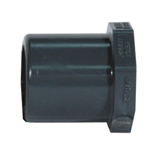 3/4 Inch x 1/2 Inch Spigot x Socket Sch 80 Dark Gray Pvc Type 1 Flush Reducer Bushing