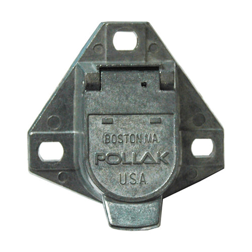 7 Pole Trailer Connector Split Pin 3 Hole Mount Socket Zinc Plated Die-Cast