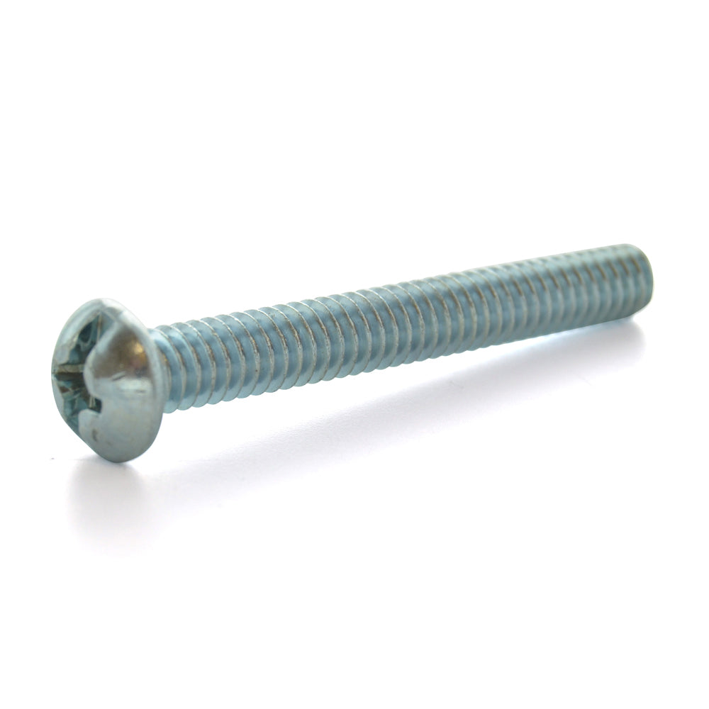 #8-32 x 3/8 Inch Coarse Zinc Plated Steel #2 Phillips/Slotted Drive Round Head Combination Machine Screw - Clearance