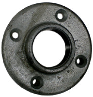 1" Schedule 40 Female Npt Black Malleable Iron Floor Flange