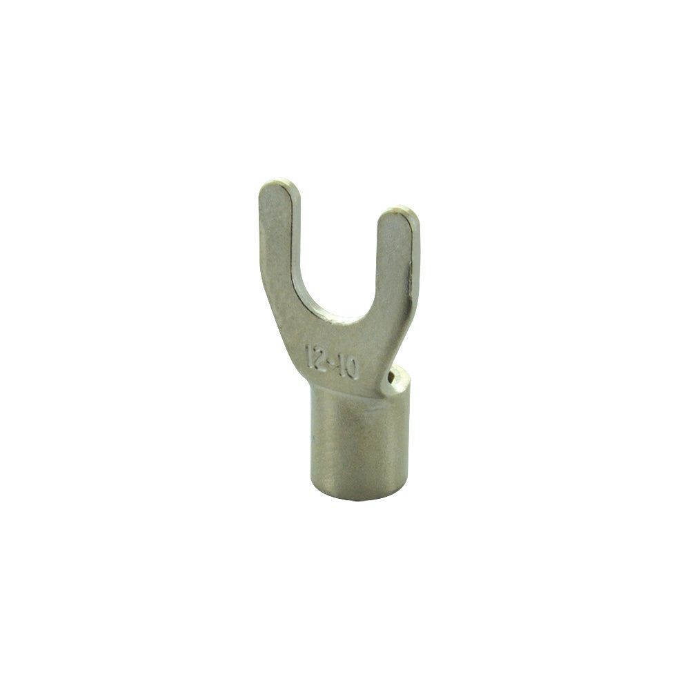 12-10 Gauge Uninsulated High Temperature Fork Spade Terminal #10 Stud