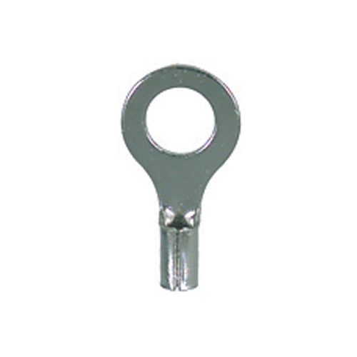 16-14 Gauge Uninsulated High Temperature Ring Terminal 1/4" Stud Nickel Plated Steel