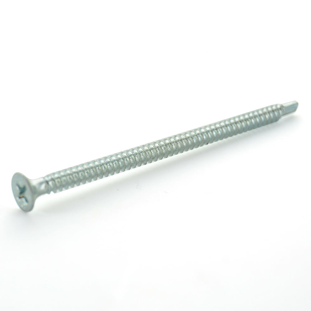 #8 x 2-3/8 Inch Coarse #2 Point #2 Phillips Drive Bugle Head Zinc Plated Steel Drywall Self-Drilling Tek Screw