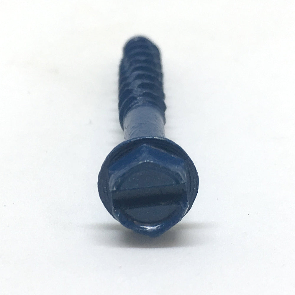 3/16 Inch x 2-3/4 Inch Slotted Hex Head Concrete Screw Anchor Blue Ceramic Coated Carbon Steel