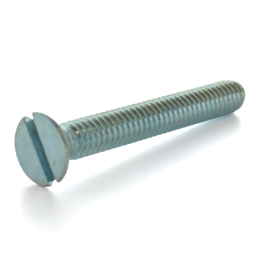 8-32X2-1/2 Slot Flat Machine Screw Zinc Plated - Clearance