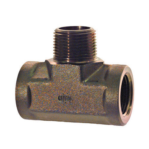 1/8 Inch 6000 psi Zinc Plated Yellow Dichromate Carbon Steel Pipe Male Branch Tee