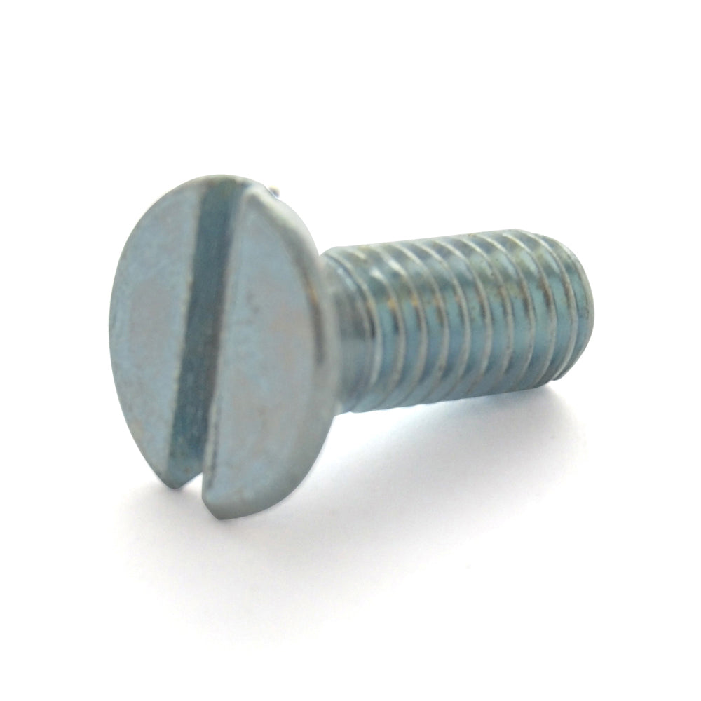 #10-32 x 5/8 Inch Fine Zinc Plated Steel Slotted Drive Flat Countersunk Head Machine Screw - Clearance