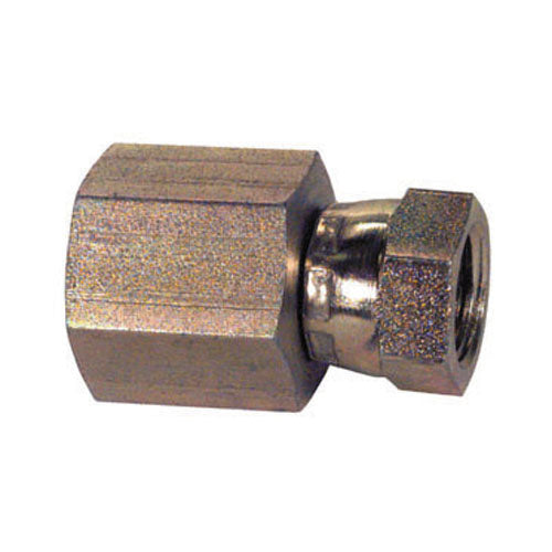 3/8 Inch 4000 psi Zinc Plated Yellow Dichromate Carbon Steel Female Pipe Swivel To Female Pipe Swivel Adapter