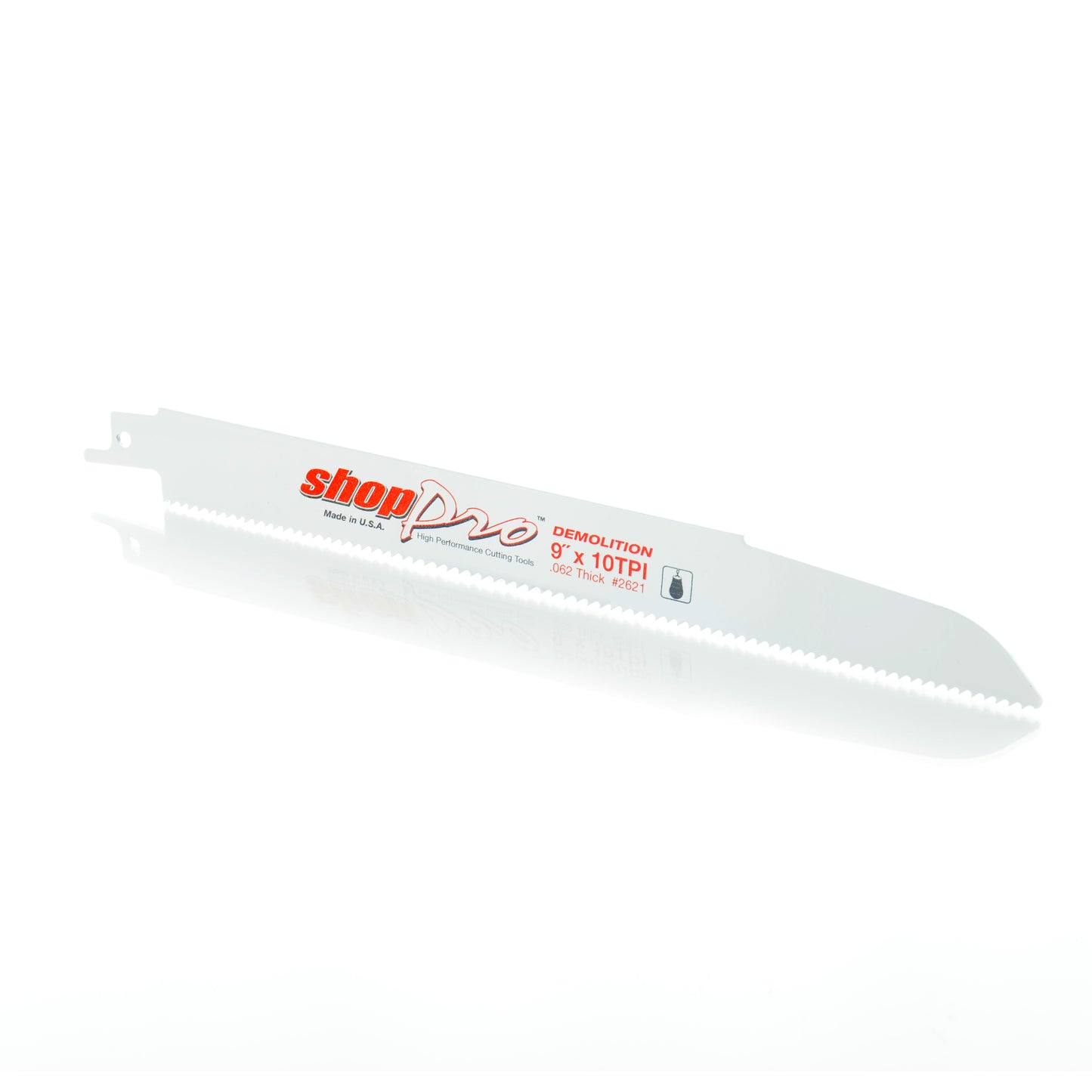 Shoppro 9 x 7/8 x 0.062 Demolition Reciprocating Saw Blade - 10 Tpi