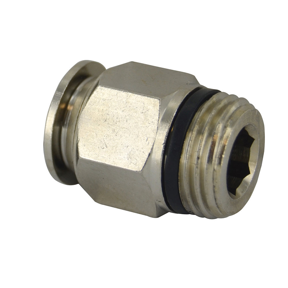 M10 Tube x 3/8 Inch Pipe Straight Male Adaptor Short - Universal Thread