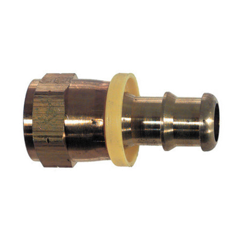 3/4 Inch x 3/4 Inch Barb Hose x Flare CA360 Brass Barb-Tite Sae 45-Degree Female Rigid Connector
