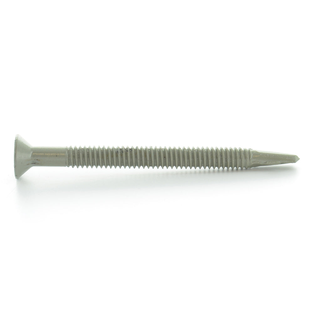 1/4-20 x 3 Inch Coated Steel #4 Point Flat - Countersunk Head Self-Drilling Tek Screw With Wings