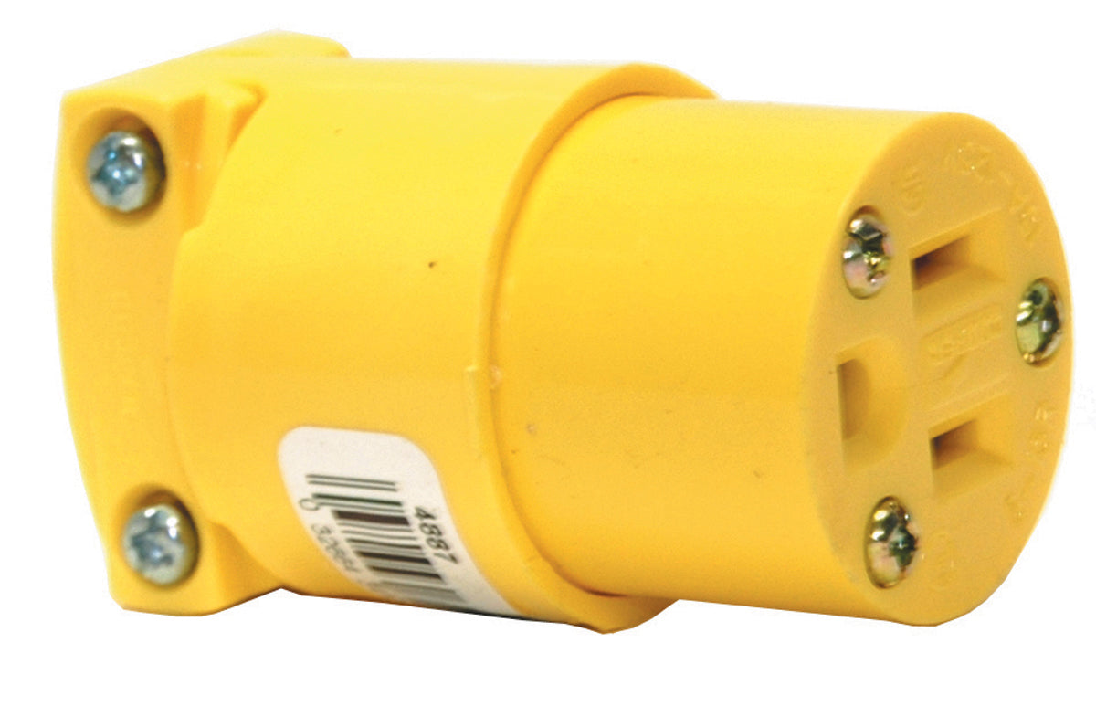 3-Wire Vinyl Gripper Plug Female Yellow
