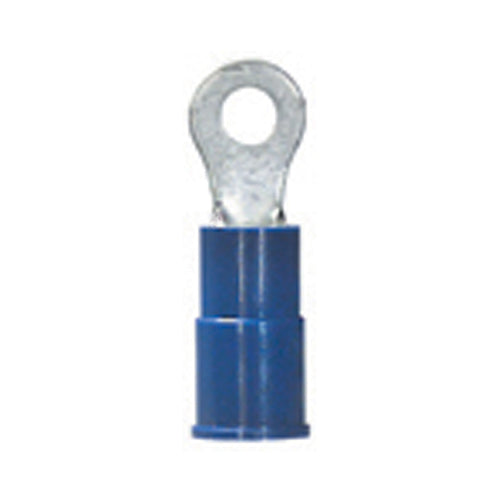 16-14 Gauge Ring Terminal #4 Stud Pvc Insulated Blue