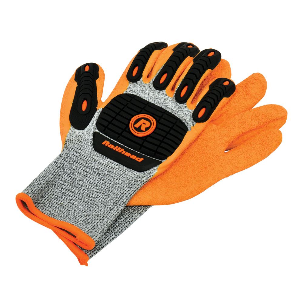 Level 5 Cut Resistant Work Gloves - Nitrile Coated Palm With Rubber Bumpers - Large