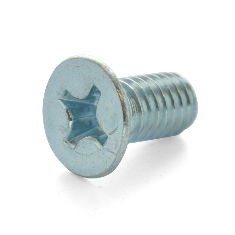 M6 x 1 x 12 mm Coarse Class 4.8 Zinc Plated Steel Phillips Drive Flat Countersunk Head Machine Screw
