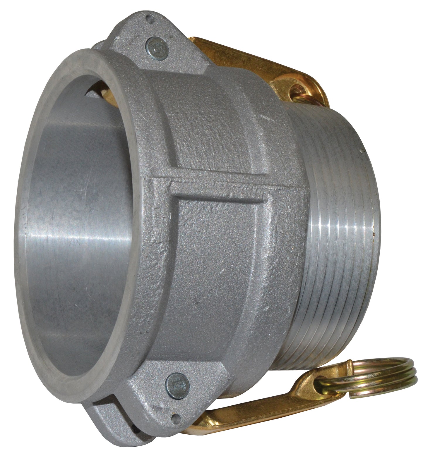 1-1/2 Inch Female Coupler x Mnpt A380 Permanent Mold Aluminum Brass Handle Type B Global Coupler