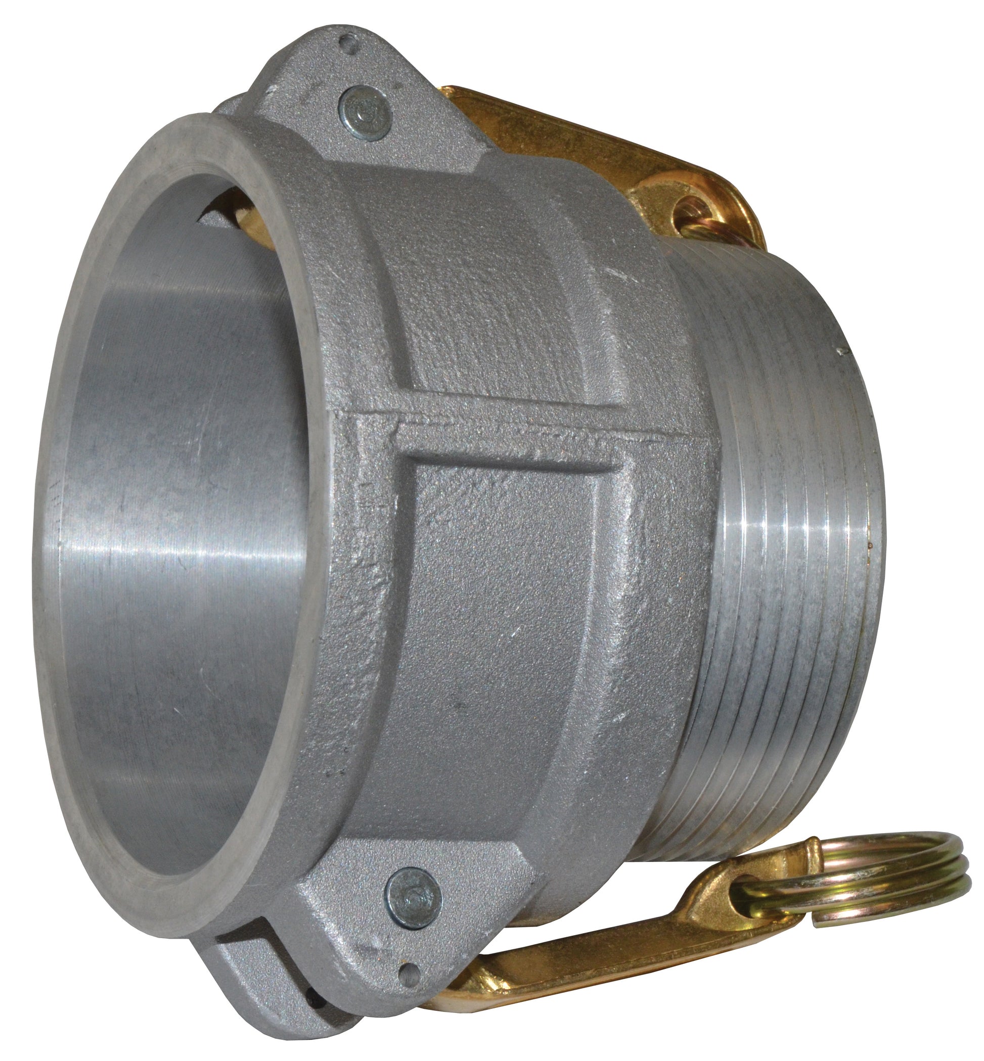 1-1/2 Inch Female Coupler x Mnpt A380 Permanent Mold Aluminum Brass Handle Type B Global Coupler