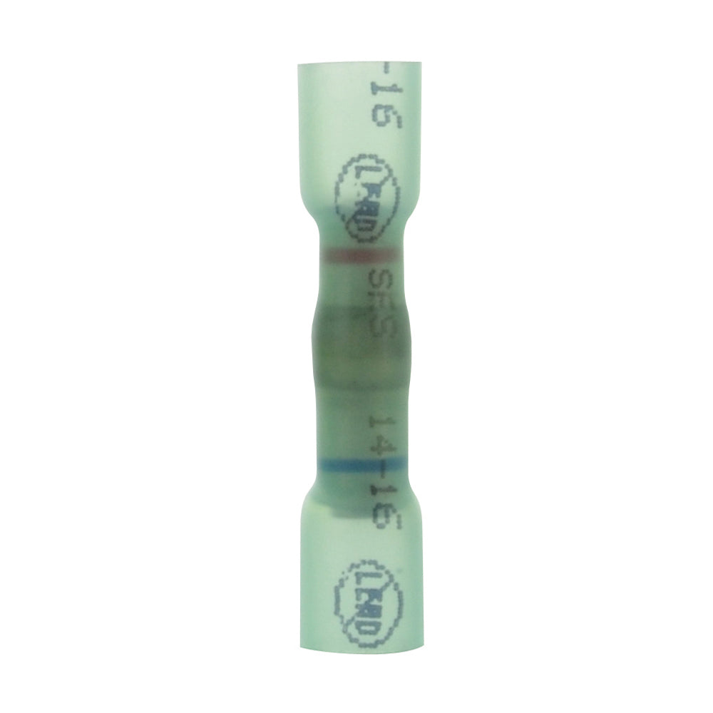 16-14 Gauage To 22-18 Gauge Lead Free Heat Shrink- Crimp & Solder Step Down Button Connector Blue