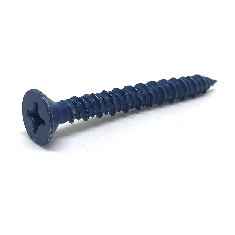 3/16 Inch x 2-1/4 Inch Phillips Flat Head Concrete Screw Anchor Zinc Plated Carbon Steel