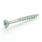 #8 x 1-3/4 Inch Zinc Plated Steel Type 17 Point Square/Phillips Flat Head With Nibs Wood Screw