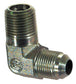 1/2 Inch X 1/2 Inch 10000 Psi Trivalent Zinc Plated Carbon Steel Male Pipe To Male JIC 90 Degree Elbow JIC 37 Degree Adapter