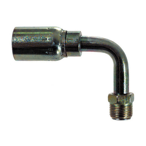 Male Swivel Inverted Flare 90 Degree Elbow 1/4 Inch Hose X 5/16 Inch Tube X 1/2-24 Thread