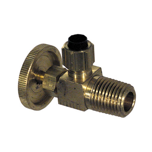 1/4 Inch x 1/4 Inch Brass Polyline Angle Needle Valve