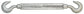 1/4 Inch x 4 Inch Hot Galvanized 1030 Carbon Steel Hook and Hook Turnbuckle