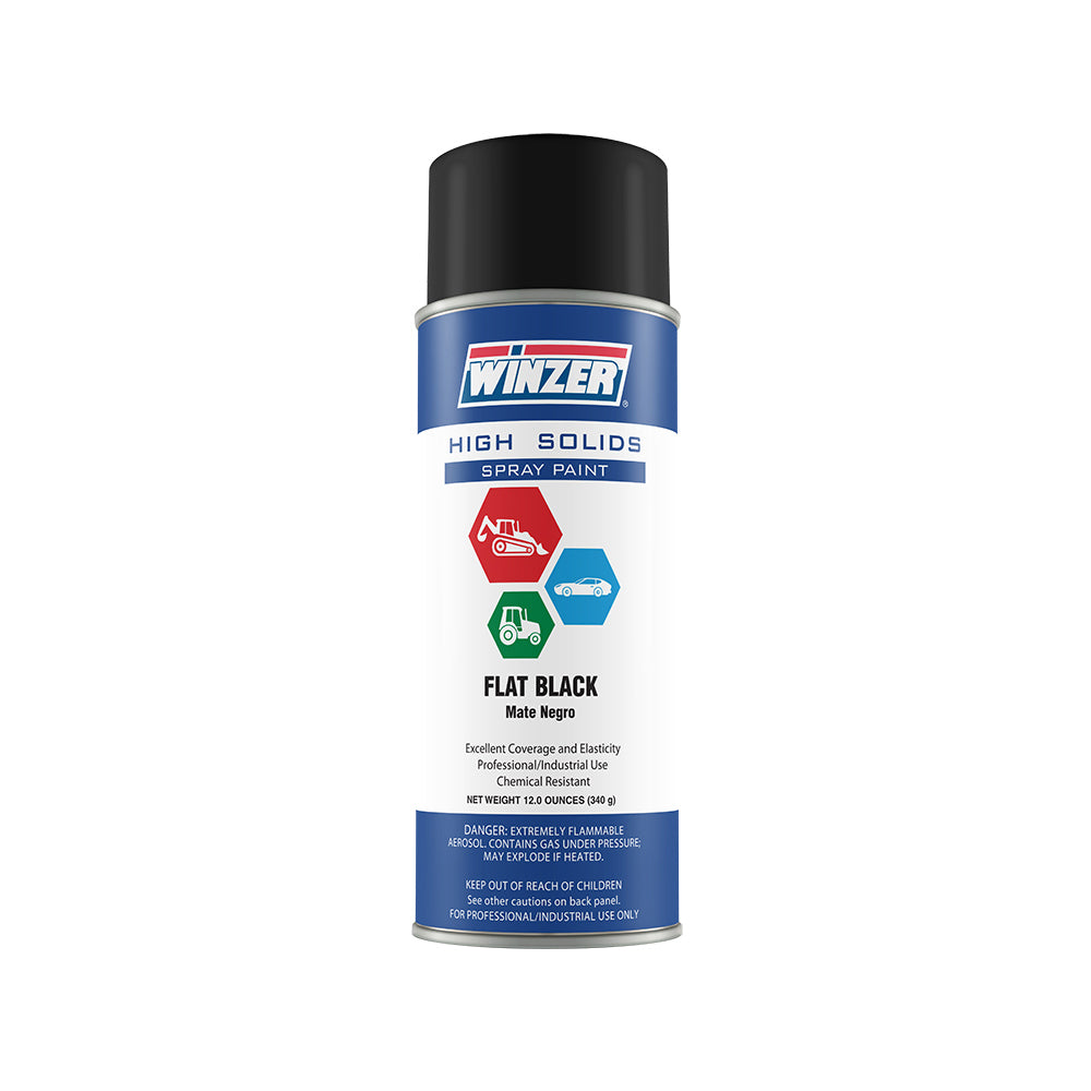 High Solids Flat Black Spray Paint 12 oz Net Wt