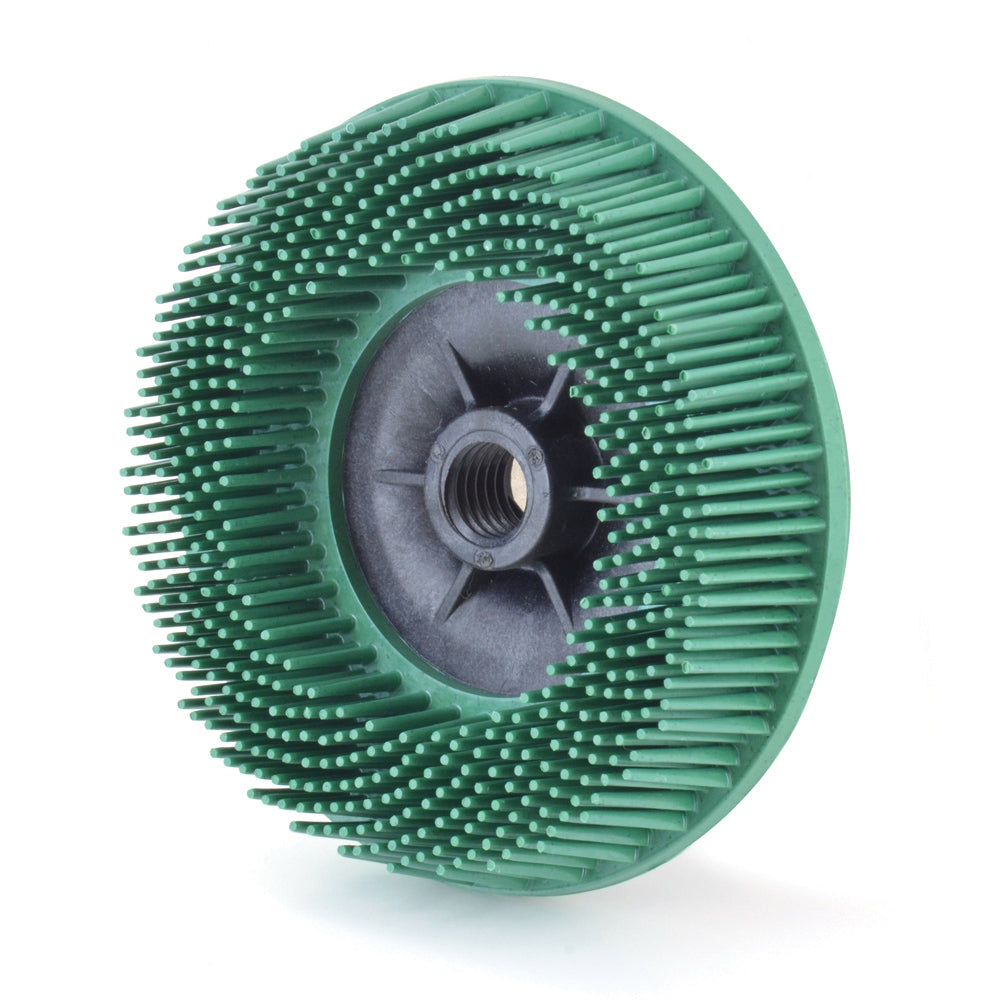 4-1/2 Inch x 5/8-11 Scotch-Brite™ Bristle Disc Grade 50 Ceramic Abrasive Grain Green