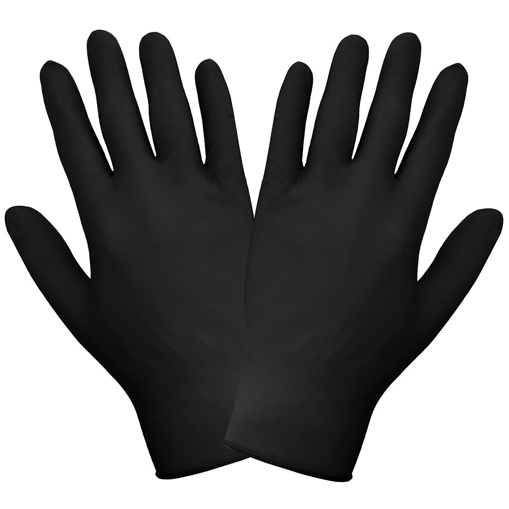 Global Glove Nitrile Powder-Free Industrial Black 5-Mil Disposable Gloves Medium