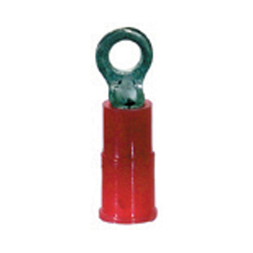 22-18 Gauge Ring Terminal #4 Stud Pvc Insulated Red