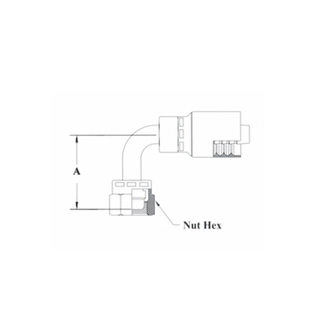 1/4 Inch Hose X M14X1.5 Din Light Female Swivel 90